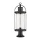 Z-Lite Roundhouse 1 Light Outdoor Pier Mounted Fixture, Black And Clear Seedy 569PHB-553PM-BK - alternate 2